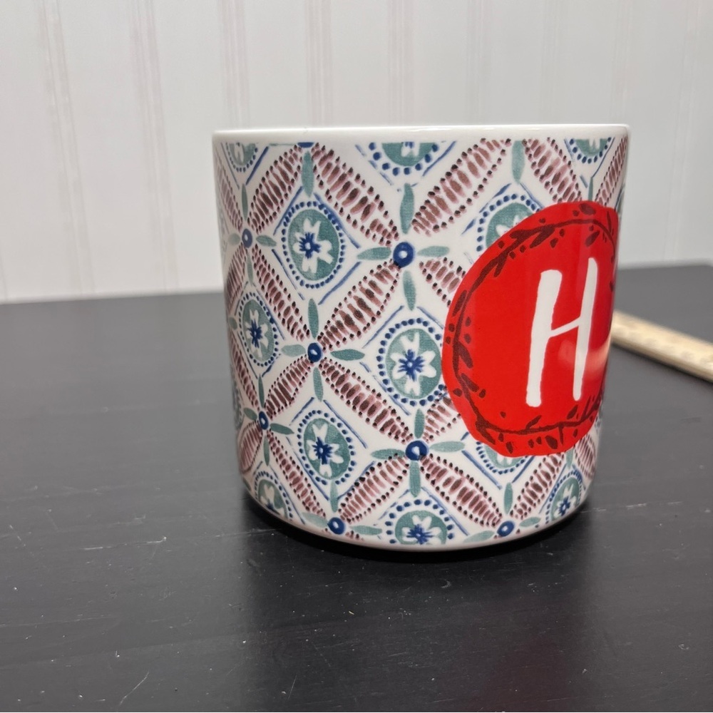 Anthropologie Monogram H Mug Oscar Wilde Quote Quill & Quaver Pattern Initial”H” - Picture 10 of 12